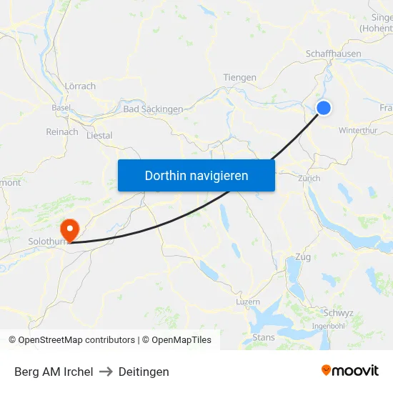 Berg AM Irchel to Deitingen map
