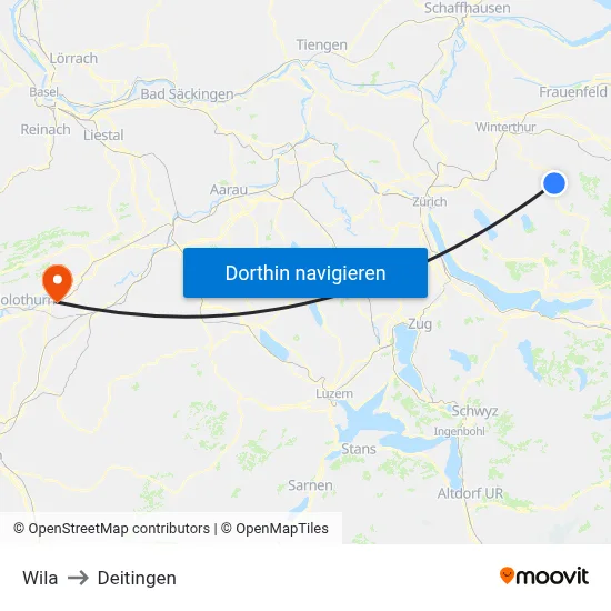 Wila to Deitingen map