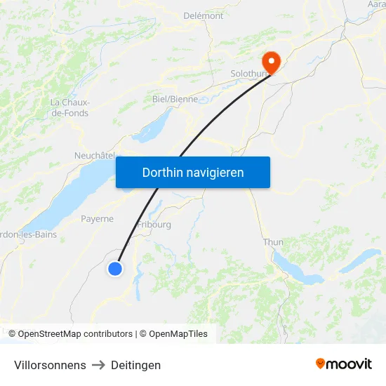 Villorsonnens to Deitingen map