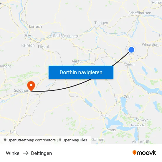 Winkel to Deitingen map