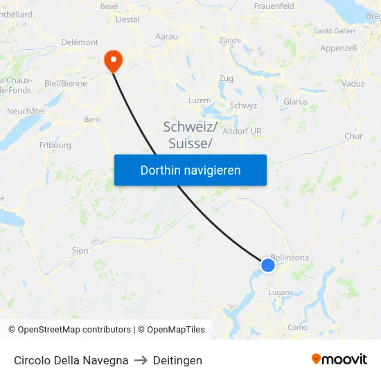 Circolo Della Navegna to Deitingen map
