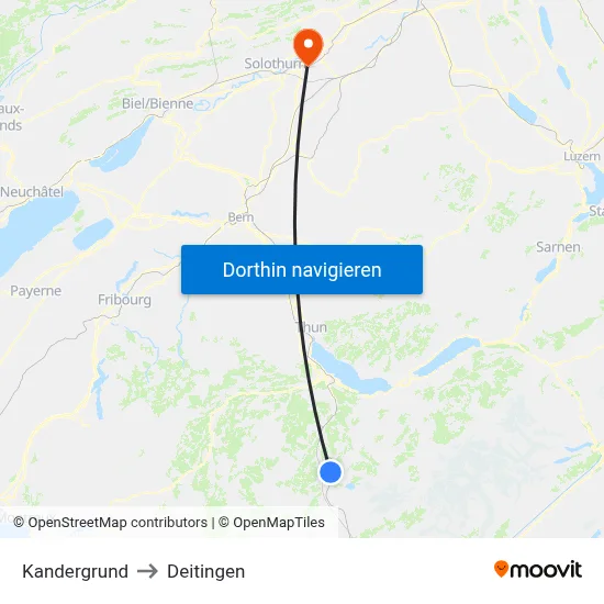 Kandergrund to Deitingen map