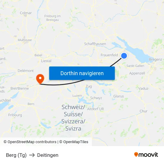 Berg (Tg) to Deitingen map