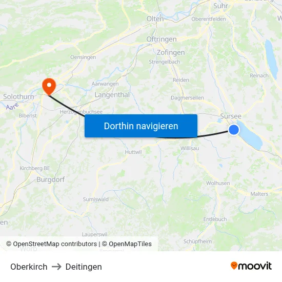 Oberkirch to Deitingen map