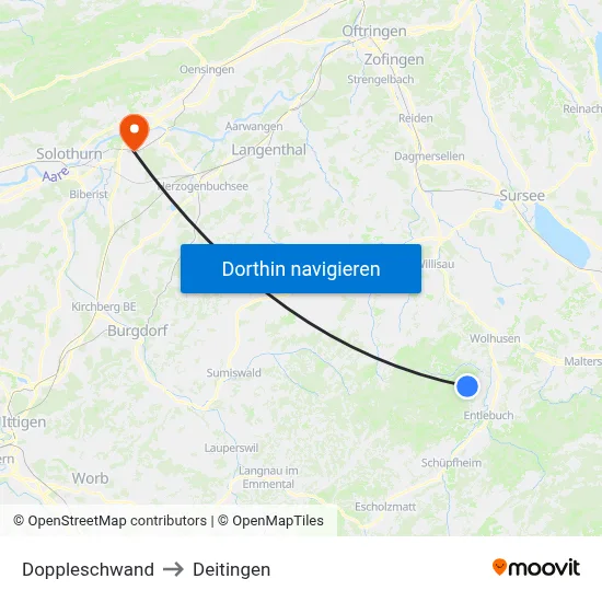 Doppleschwand to Deitingen map