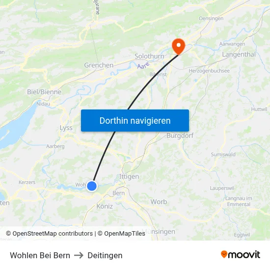 Wohlen Bei Bern to Deitingen map