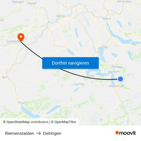 Riemenstalden to Deitingen map