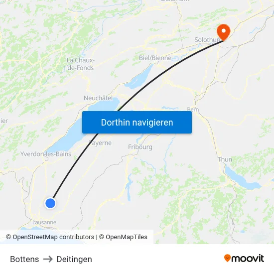 Bottens to Deitingen map