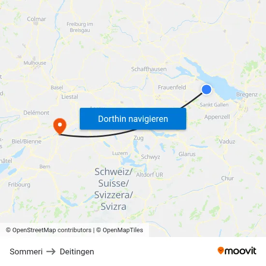 Sommeri to Deitingen map