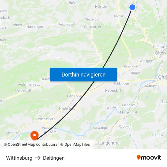 Wittinsburg to Deitingen map