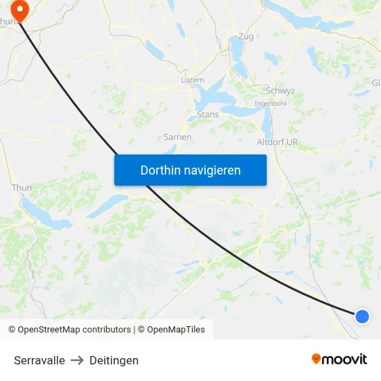 Serravalle to Deitingen map