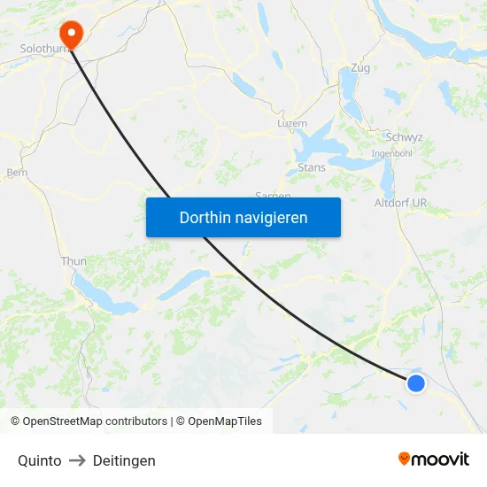 Quinto to Deitingen map