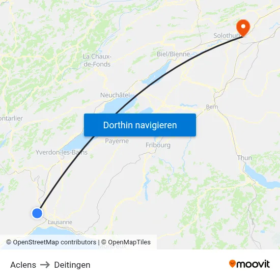 Aclens to Deitingen map
