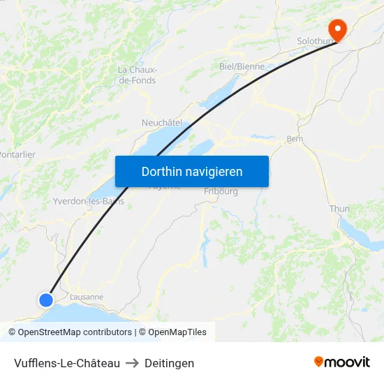 Vufflens-Le-Château to Deitingen map