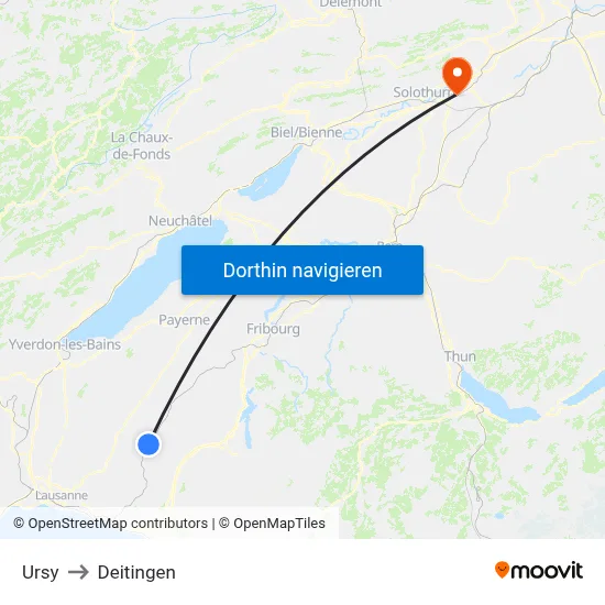 Ursy to Deitingen map