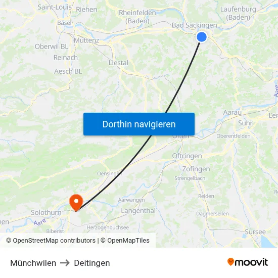 Münchwilen to Deitingen map