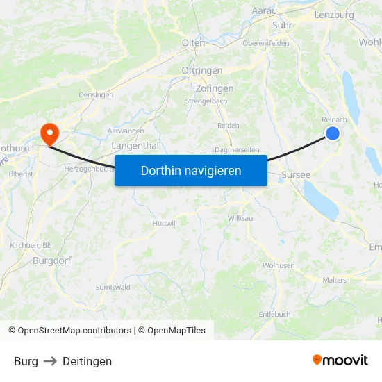 Burg to Deitingen map