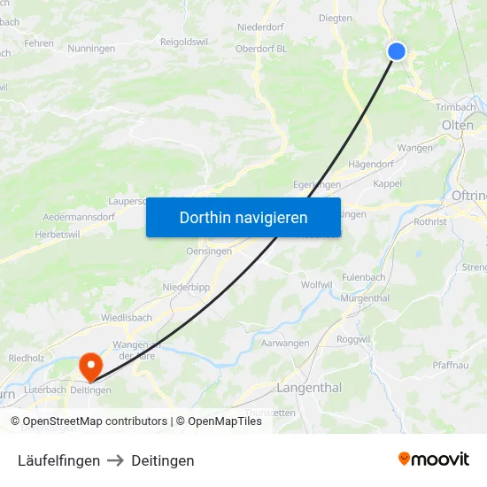 Läufelfingen to Deitingen map