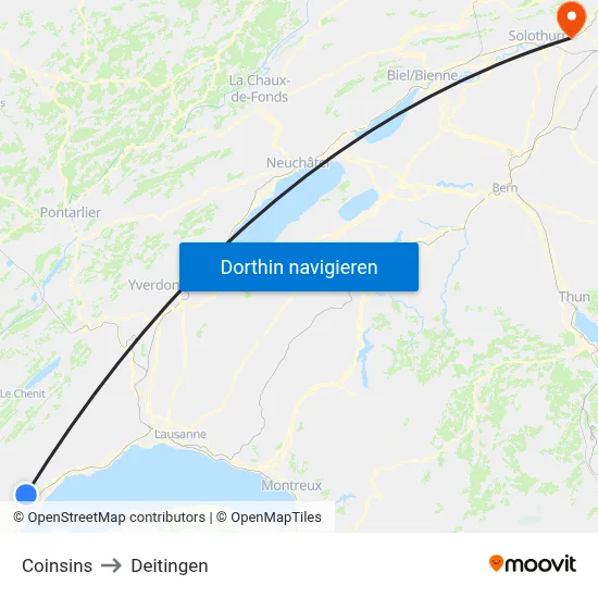 Coinsins to Deitingen map
