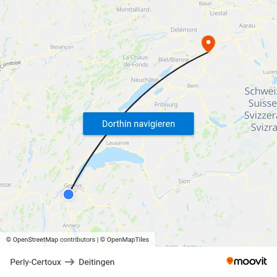 Perly-Certoux to Deitingen map
