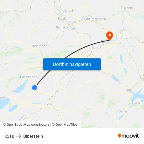 Lyss to Biberstein map