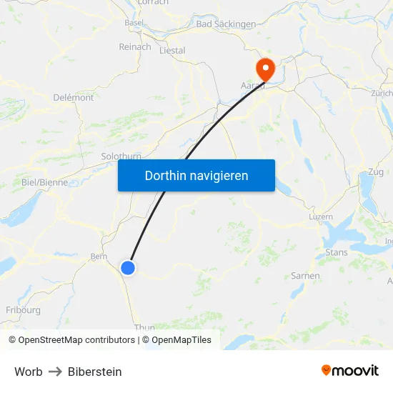 Worb to Biberstein map