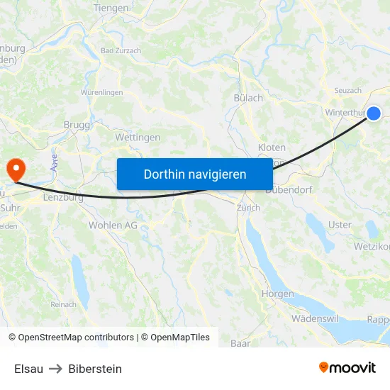 Elsau to Biberstein map