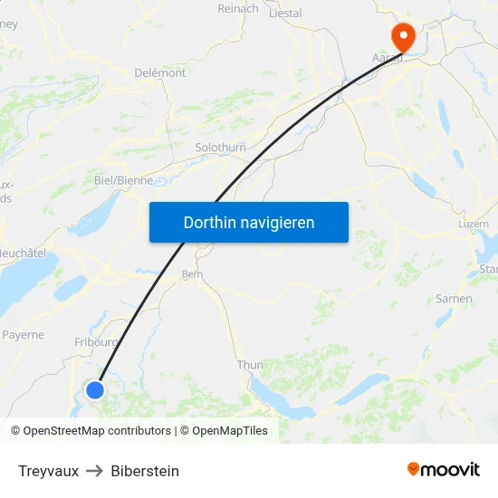 Treyvaux to Biberstein map