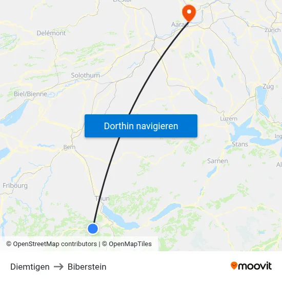 Diemtigen to Biberstein map