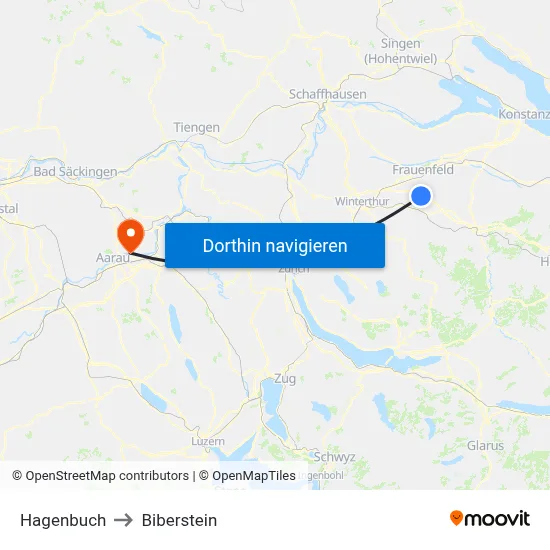 Hagenbuch to Biberstein map