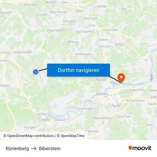 Rünenberg to Biberstein map