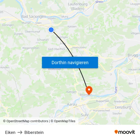 Eiken to Biberstein map