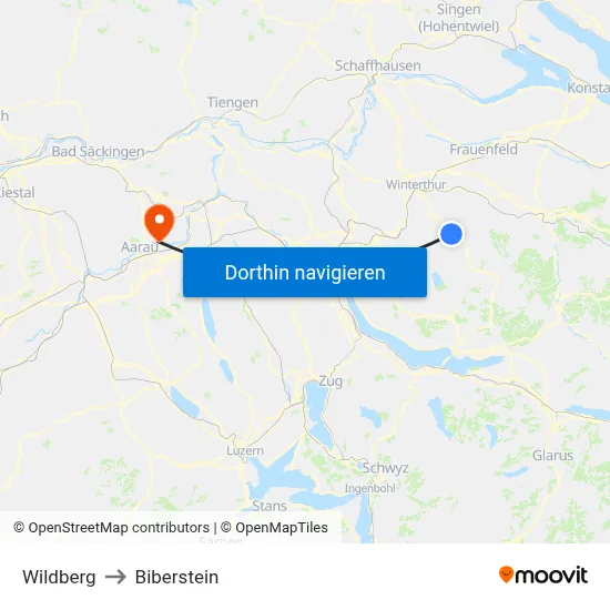 Wildberg to Biberstein map
