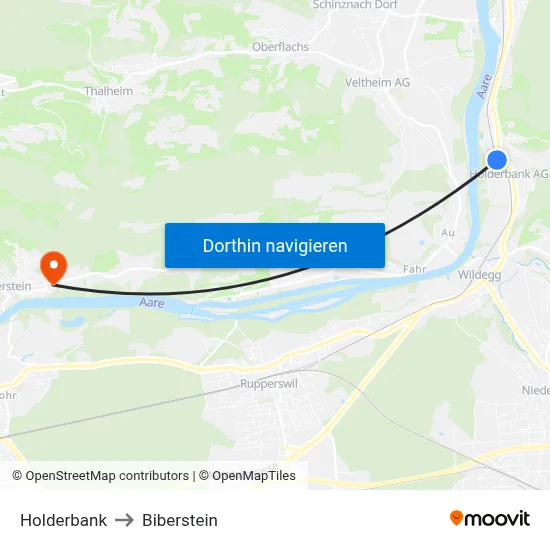 Holderbank to Biberstein map