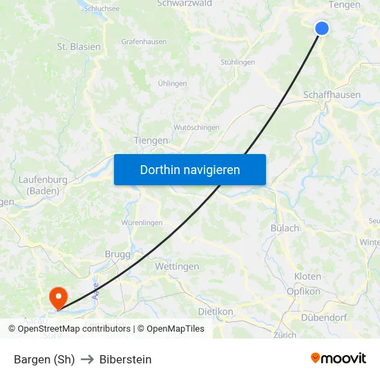 Bargen (Sh) to Biberstein map