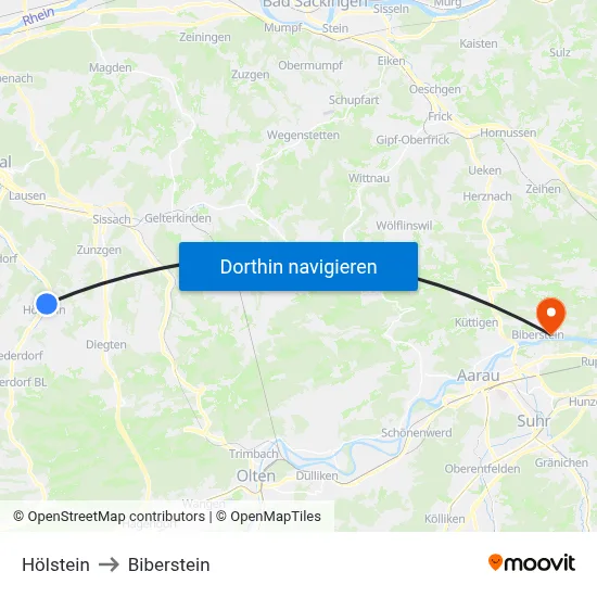 Hölstein to Biberstein map