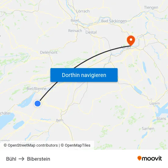 Bühl to Biberstein map