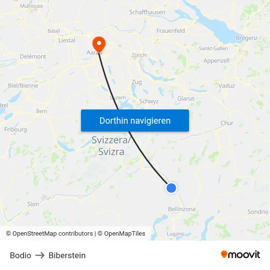 Bodio to Biberstein map