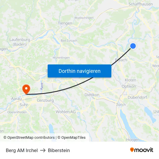 Berg AM Irchel to Biberstein map