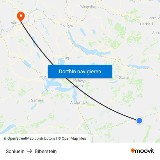 Schluein to Biberstein map