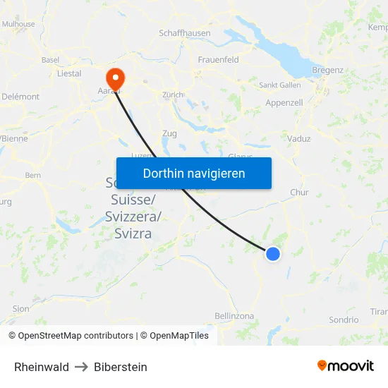 Rheinwald to Biberstein map