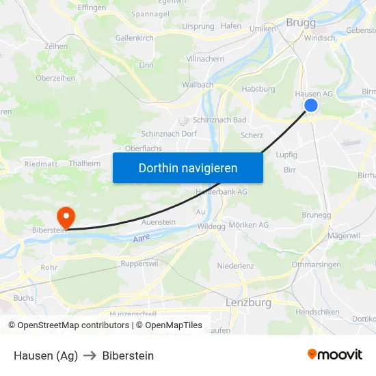 Hausen (Ag) to Biberstein map
