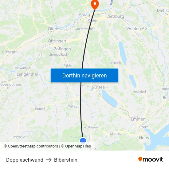 Doppleschwand to Biberstein map