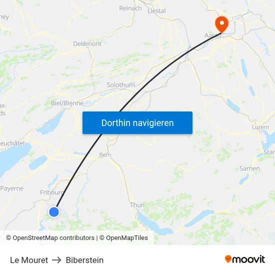 Le Mouret to Biberstein map