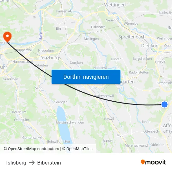 Islisberg to Biberstein map