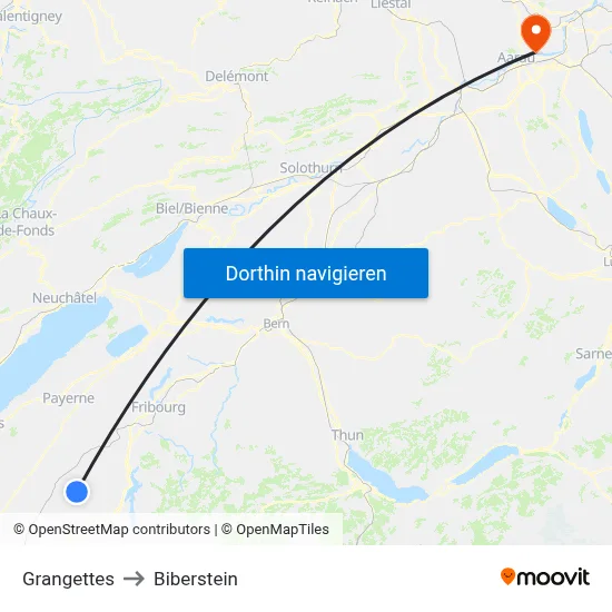 Grangettes to Biberstein map