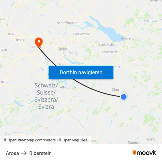 Arosa to Biberstein map