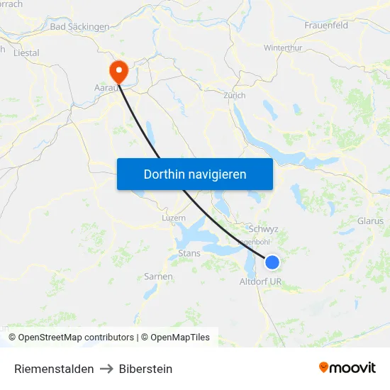 Riemenstalden to Biberstein map