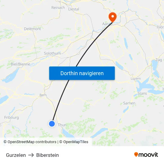 Gurzelen to Biberstein map