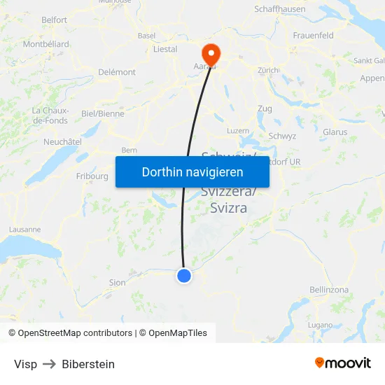 Visp to Biberstein map